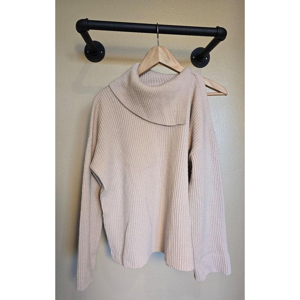 All Saints sura tie neck jumper wool blend sweater‎ light pink women's size XS